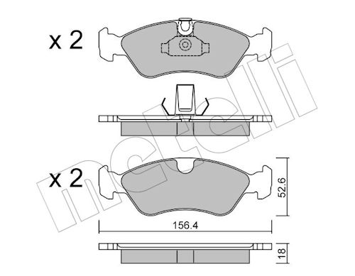 Metelli Bremsbelagsatz, Scheibenbremse 2202080 Für Opel Vaughall