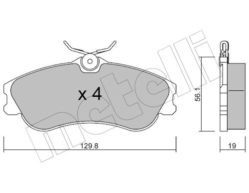 Metelli Bremsbelagsatz, Scheibenbremse 2202171 Für Citroën Peugeot