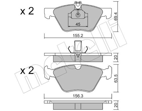 Metelli Bremsbelagsatz, Scheibenbremse 2202520 Für Chrysler Mercedes Ssangyong
