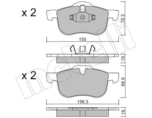 Metelli Bremsbelagsatz, Scheibenbremse 2203090 Für Volvo