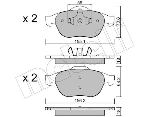 Metelli Bremsbelagsatz, Scheibenbremse 2203361 Für Renault
