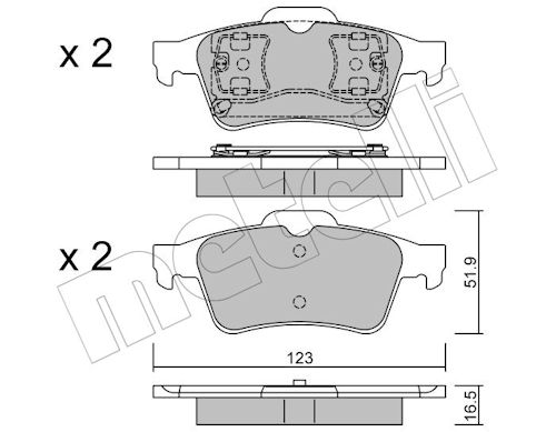 Metelli Bremsbelagsatz, Scheibenbremse 2203370 Für Nissan Renault
