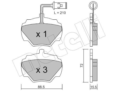 Metelli Bremsbelagsatz, Scheibenbremse 2203531 Für Land Rover