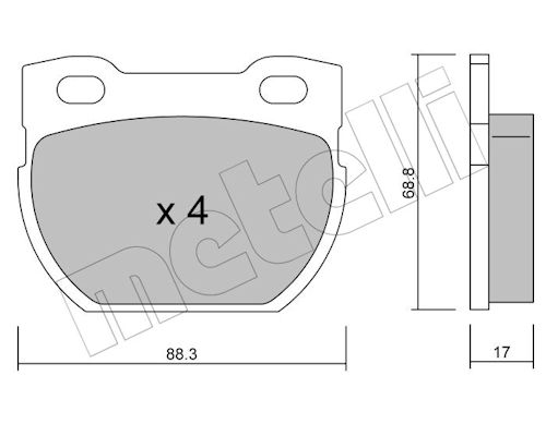 Metelli Bremsbelagsatz, Scheibenbremse 2203541 Für Land Rover