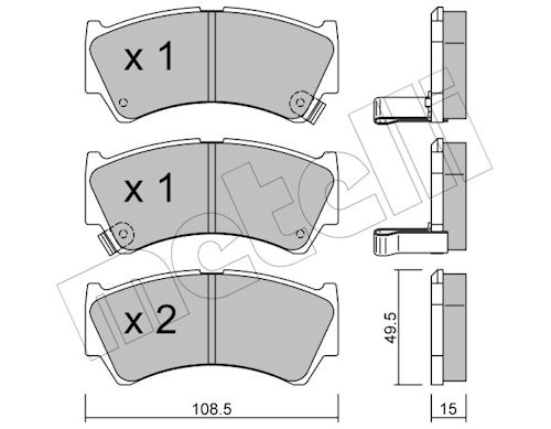 Metelli Bremsbelagsatz, Scheibenbremse 2204360 Für Suzuki