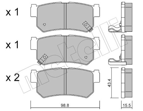 Metelli Bremsbelagsatz, Scheibenbremse 2205190 Für Daewoo Ssangyong