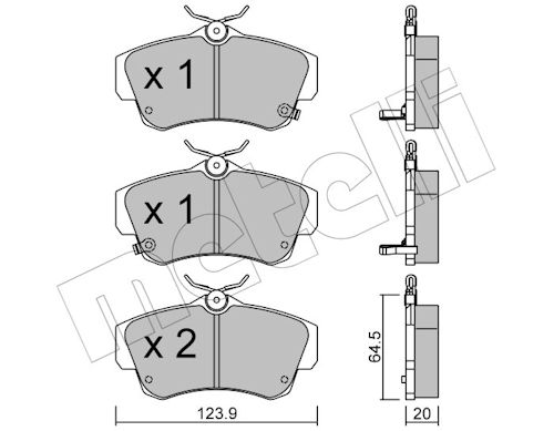 Metelli Bremsbelagsatz, Scheibenbremse 2205210 Für Chrysler
