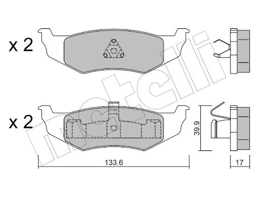 Metelli Bremsbelagsatz, Scheibenbremse 2205220 Für Chrysler