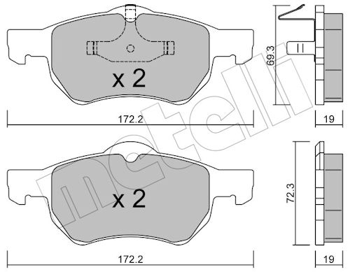 Metelli Bremsbelagsatz, Scheibenbremse 2205230 Für Chrysler