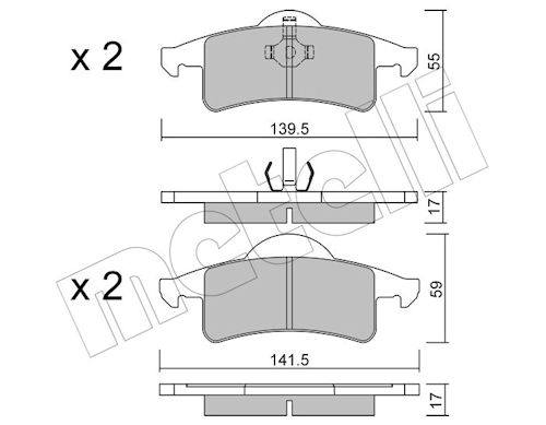Metelli Bremsbelagsatz, Scheibenbremse 2205260 Für Jeep