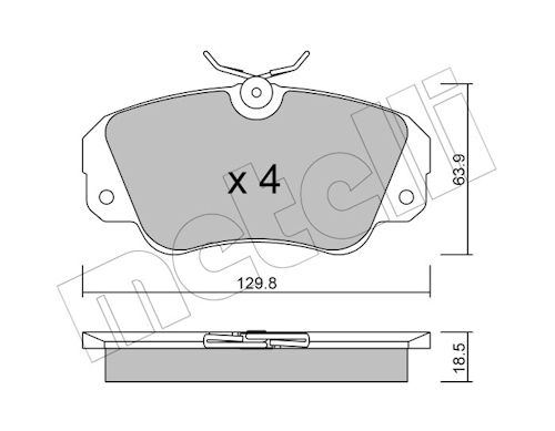 Metelli Bremsbelagsatz, Scheibenbremse 2205380 Für Opel Vaughall