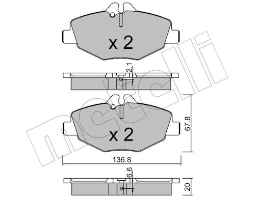Metelli Bremsbelagsatz, Scheibenbremse 2205620