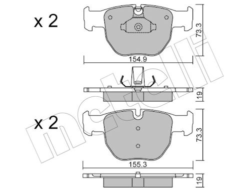Metelli Bremsbelagsatz, Scheibenbremse 2205980 Für Land Rover