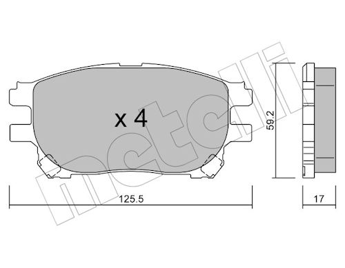 Metelli Bremsbelagsatz, Scheibenbremse 2206150 Für Toyota