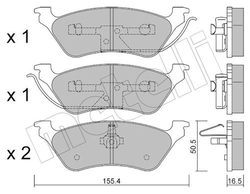 Metelli Bremsbelagsatz, Scheibenbremse 2206250 Für Chrysler