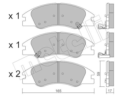 Metelli Bremsbelagsatz, Scheibenbremse 2206300 Für Kia