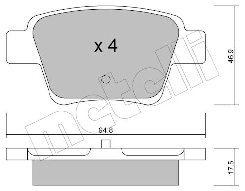 METELLI Bremsbelagsatz, Scheibenbremse 2206390 für Peugeot Citroën