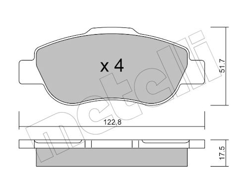 Metelli Bremsbelagsatz, Scheibenbremse 2206380 Für Fiat