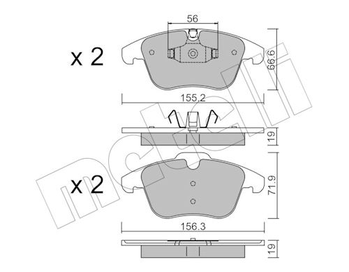 Metelli Bremsbelagsatz, Scheibenbremse 2206754 Für Mg Jaguar