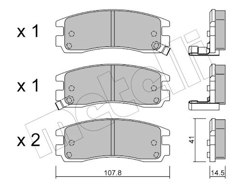 Metelli Bremsbelagsatz, Scheibenbremse 2206970 Für Opel Vaughall Chevrolet