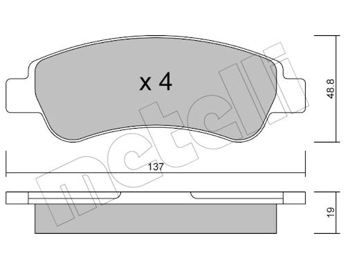 Metelli Bremsbelagsatz, Scheibenbremse 2207100 Für Peugeot Citroën Fiat