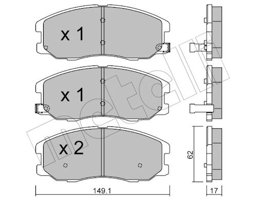 Metelli Bremsbelagsatz, Scheibenbremse 2207780 Für Opel Vaughall Chevrolet