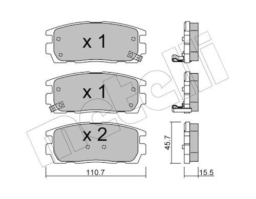 Metelli Bremsbelagsatz, Scheibenbremse 2207790 Für Opel Chevrolet
