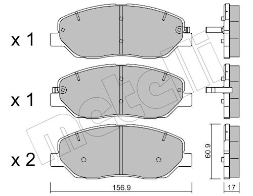 Metelli Bremsbelagsatz, Scheibenbremse 2207870 Für Hyundai Kia Ssangyong