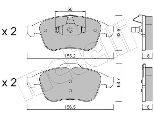 Metelli Bremsbelagsatz, Scheibenbremse 2208031 Für Renault