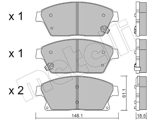 Metelli Bremsbelagsatz, Scheibenbremse 2208390 Für Vaughall Opel Chevrolet