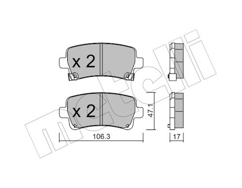 Metelli Bremsbelagsatz, Scheibenbremse 2208440 Für Opel Saab Chevrolet Vaughall