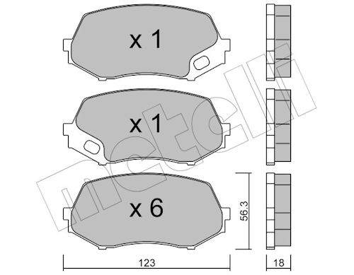 Metelli Bremsbelagsatz, Scheibenbremse 2208740 Für Mitsubishi