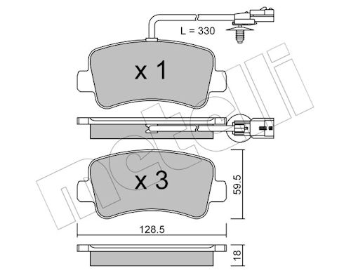 Metelli Bremsbelagsatz, Scheibenbremse 2208990 Für Opel Renault Nissan Trucks