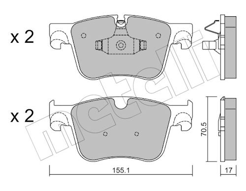 Metelli Bremsbelagsatz, Scheibenbremse 2209850 Für Peugeot Citroën