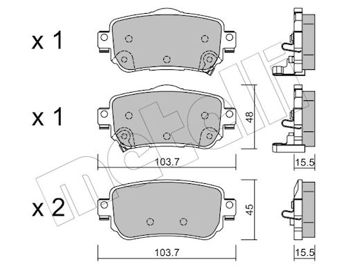 Metelli Bremsbelagsatz, Scheibenbremse 2210110 Für Nissan Renault