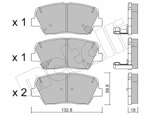 Metelli Bremsbelagsatz, Scheibenbremse 2210260 Für Kia Hyundai