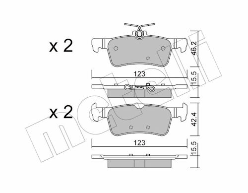 Metelli Bremsbelagsatz, Scheibenbremse 2210420 Für Peugeot Citroën