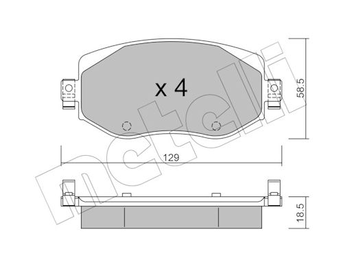 Metelli Bremsbelagsatz, Scheibenbremse 2211100 Für Renault