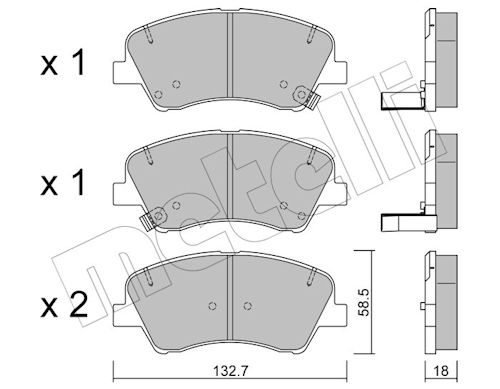 Metelli Bremsbelagsatz, Scheibenbremse 2211670 Für Kia Hyundai