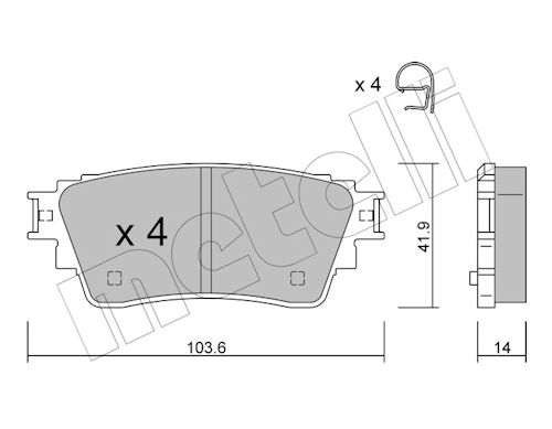 Metelli Bremsbelagsatz, Scheibenbremse 2211600 Für Mitsubishi
