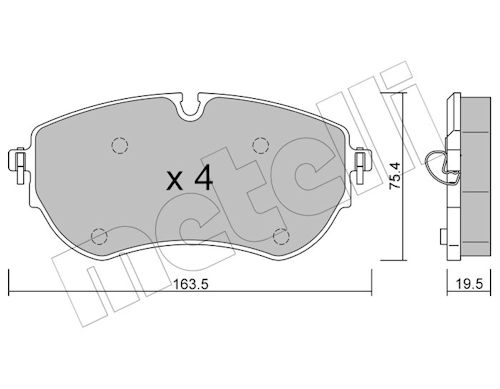 Metelli Bremsbelagsatz, Scheibenbremse 2211720 Für Vw