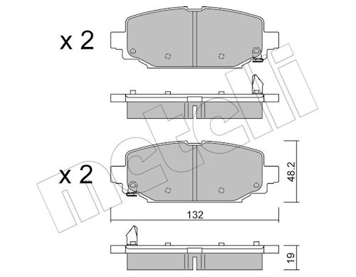 Metelli Bremsbelagsatz, Scheibenbremse 2212100 Für Jeep