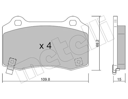 Metelli Bremsbelagsatz, Scheibenbremse 2202516 Für Tesla Chevrolet Cadillac Chrysler Jeep
