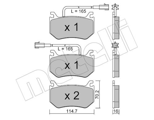 Metelli Bremsbelagsatz, Scheibenbremse 2211020 Für Alfa Romeo