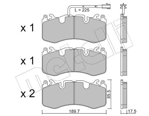 Metelli Bremsbelagsatz, Scheibenbremse 2212020 Für Maserati