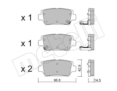 Metelli Bremsbelagsatz, Scheibenbremse 2212400 Für Mitsubishi