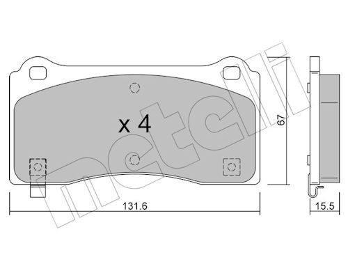Metelli Bremsbelagsatz, Scheibenbremse 2212770 Für Tesla
