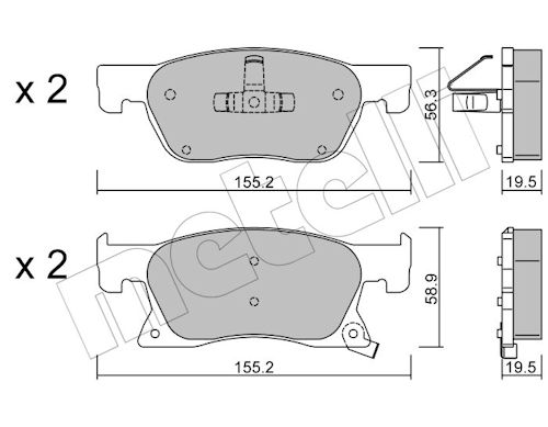 Metelli Bremsbelagsatz, Scheibenbremse 2211140 Für Opel Vaughall