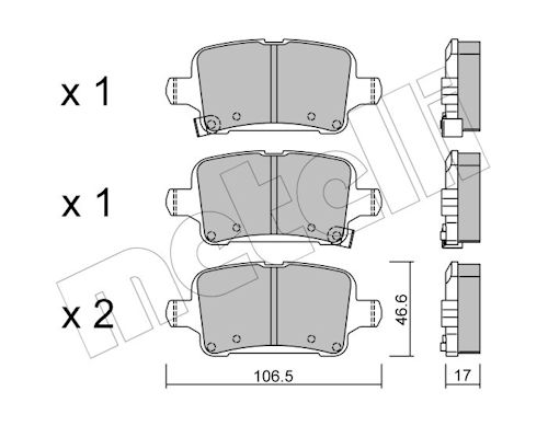 Metelli Bremsbelagsatz, Scheibenbremse 2211160 Für Chevrolet Opel