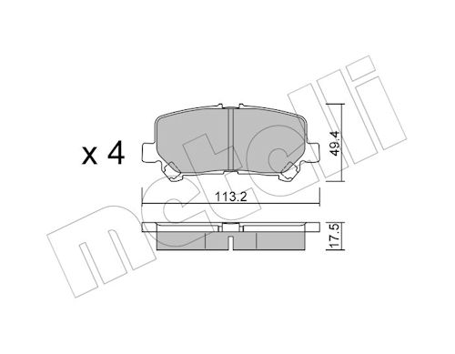 Metelli Bremsbelagsatz, Scheibenbremse 2212920 Für Toyota